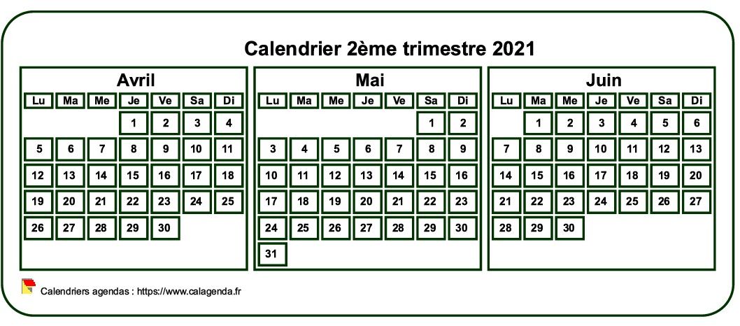 Mini Calendrier 2021 à Imprimer Calendrier 2021 à imprimer trimestriel, format mini de poche, fond 