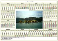 Calendrier 2021annuel avec photo, agenda synthétique, format paysage, sous-main ou mural