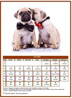 Calendrier d'avril 2022 chiens