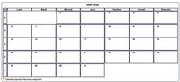Choisissez les zones des vacances scolaires à afficher dans ce calendrier de juin 2022