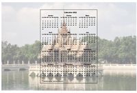 Calendrier 2022 annuel à imprimer, format paysage, une ligne par trimestre, incrusté au centre d'une photo