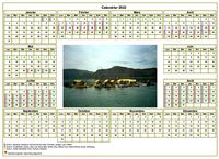 Calendrier 2022annuel avec photo, agenda synthétique, format paysage, sous-main ou mural