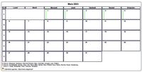 Choisissez les zones des vacances scolaires à afficher dans ce calendrier de mars 2023