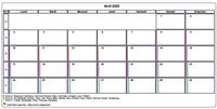 Choisissez les zones des vacances scolaires à afficher dans ce calendrier d'avril 2023