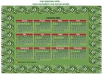 Calendrier 2023 décoratif annuel à imprimer, avec cadre photo vert