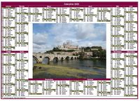 Calendrier 2023 annuel paysage style postes