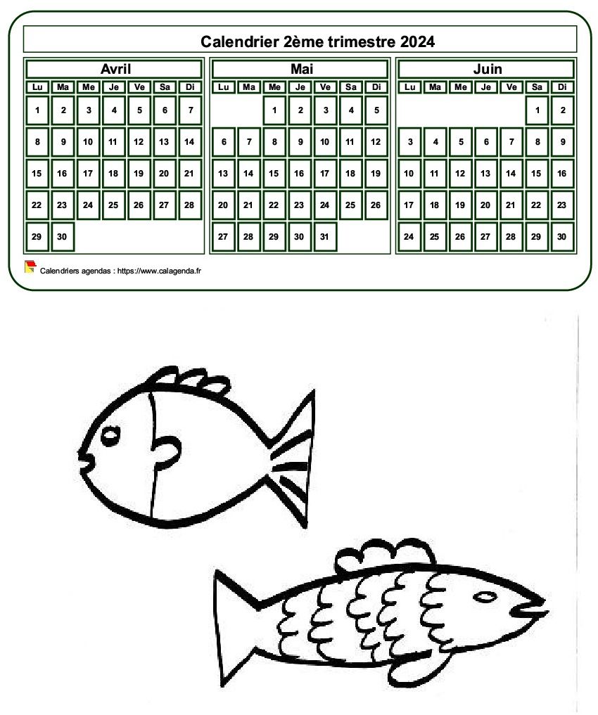 Calendrier 2024 à colorier trimestriel vierge, format portrait, pour enfants Calendrier 2024 à colorier trimestriel vierge, format portrait, pour enfants