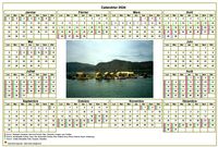 Calendrier 2024annuel avec photo, agenda synthétique, format paysage, sous-main ou mural