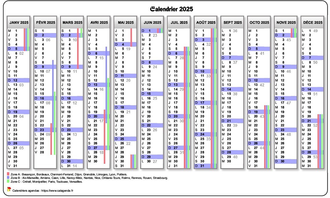 Num ros Des Semaines 2025 Calendrier 2025 Semaine Avec Num ro NRTZO