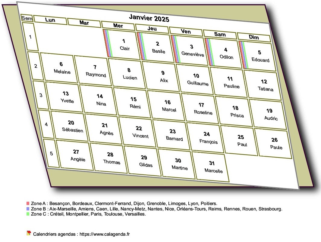 Calendrier mensuel 2025 à imprimer, style 3D Calendrier mensuel 2025 à imprimer, style 3D