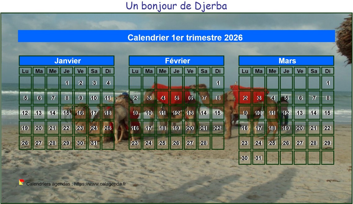 Calendrier 2026 à imprimer artistique trimestriel, format mini de poche, avec photo Calendrier 2026 à imprimer artistique trimestriel, format mini de poche, avec photo
