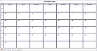 Choisissez les zones des vacances scolaires à afficher dans ce calendrier de novembre 2026