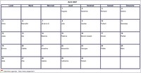 Calendrier d'avril 2027 à imprimer vierge, avec les fêtes
