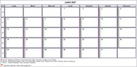 Choisissez les zones des vacances scolaires à afficher dans ce calendrier de juillet 2027