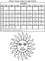 Calendrier à colorier d'août 2027