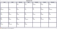 Calendrier de septembre 2027 à imprimer vierge, avec les fêtes Calendrier de septembre 2027 à imprimer vierge, avec les fêtes