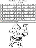 Calendrier à colorier de décembre 2027