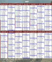 Calendrier 2027 à imprimer 14 mois avec les fêtes et les vacances scolaires Calendrier 2027 à imprimer 14 mois avec les fêtes et les vacances scolaires