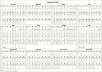 Calendrier 2027 à imprimer, annuel avec les fêtes, format paysage, sous-main ou mural Calendrier 2027 à imprimer, annuel avec les fêtes, format paysage, sous-main ou mural