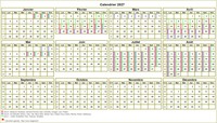 Calendrier 2027 annuel à imprimer, avec les vacances scolaires, format paysage Calendrier 2027 annuel à imprimer, avec les vacances scolaires, format paysage
