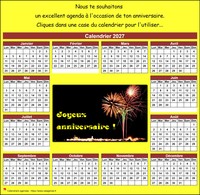 Calendrier 2027 anniversaire Calendrier 2027 anniversaire
