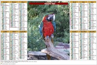 Calendrier 2027 annuel de six colonnes en format paysage