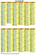 Calendrier de poche annuel de format 10X15 Calendrier de poche annuel de format 10X15