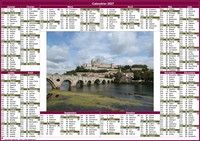 Calendrier 2027 annuel paysage style postes
