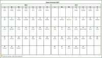Calendrier 2027 bimestriel, format paysage, avec les fêtes