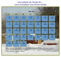 Calendrier 2027 agenda d'avril artistique avec photo et légende, paysage hivernal
