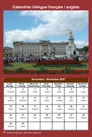 Calendrier d'avril 2027 bilingue français / anglais.