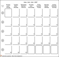 Calendrier d'avril 2027 français / anglais / allemand.