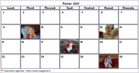 Calendrier d'avril 2027 avec photos d'anniversaires dans les cases