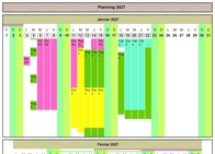 Calendrier planning horizontal
