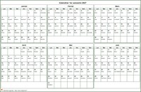 Calendrier 2027 à imprimer semestriel, format paysage, avec les fêtes Calendrier 2027 à imprimer semestriel, format paysage, avec les fêtes