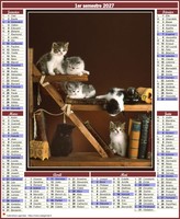 Calendrier 2027 style postes semestriel