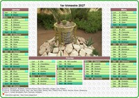 Calendrier 2027 trimestriel de style postes