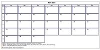 Choisissez les zones des vacances scolaires à afficher dans ce calendrier de mars 1981