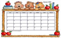 Calendrier mensuel maternelle 2016