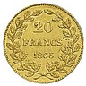Pièce de 20 francs or - 1865 - Union latine